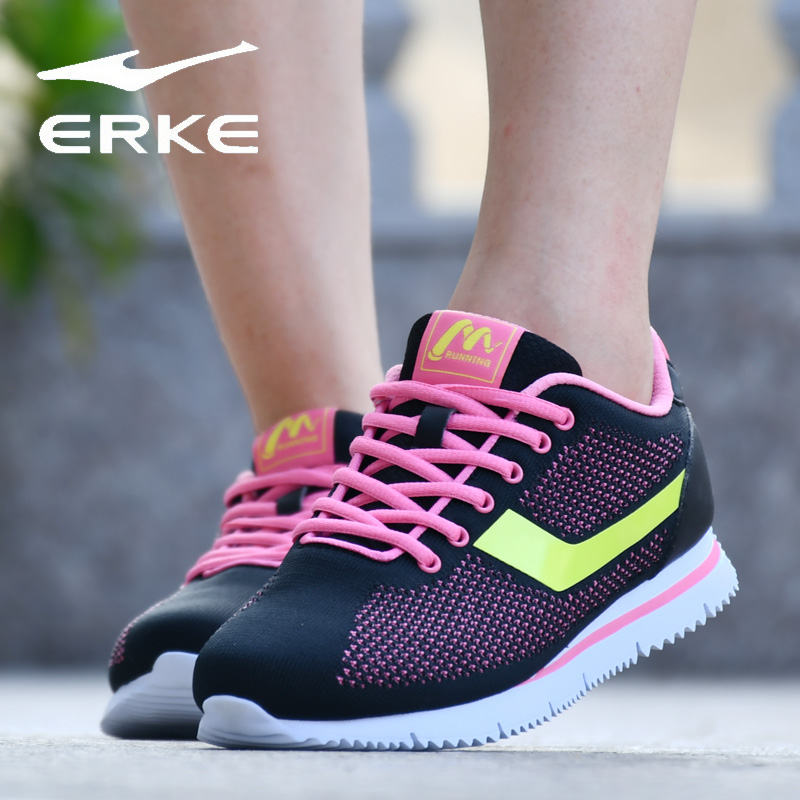 Clearance ERKE Sports Shoes Women's Shoes 2019 Summer New Mesh Breathable Running Shoes Fashion Forrest Gump