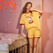 Kitty睡衣女春夏新款 可爱甜美夏 全棉女套装 果壳正版Hello Gukoo