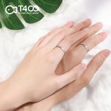 T400情侣戒指一对纯银男女对戒刻字简约小众设计生日礼物送女朋友