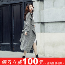 冬装女装2018新款韩版中长款赫本风呢子大衣秋冬流行毛呢外套加厚图片