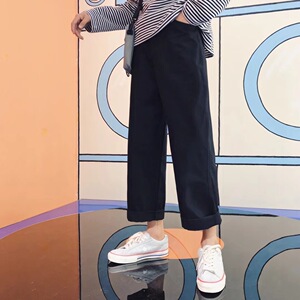 春夏直筒宽松阔腿裤9分裤