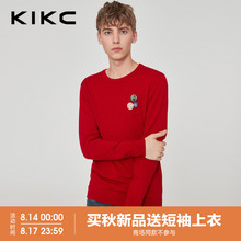 kikc长袖毛衣男2018秋季新款韩版潮流圆领套头时尚休闲羊毛上衣男