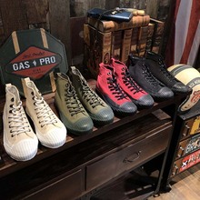 男女情侣日系高帮休闲帆布鞋 vintage复古日本冈山久留米硫化鞋