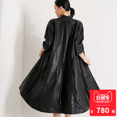 反季清仓特价包邮 海宁皮衣女真皮大衣韩版皮风衣中国风女装外套商品大图