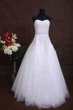 2013新款虎丘婚纱韩版绑带简约奢华多层新娘结婚当天起地婚纱礼服