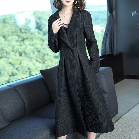 阿吉多棉服女装2018新款韩版中长款棉衣宽松棉袄黑色大衣ins外套商品大图