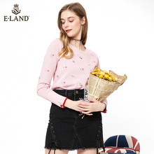 ELAND衣恋18年春季新款可爱甜美柯基针织衫女商场同款EEKW81152M