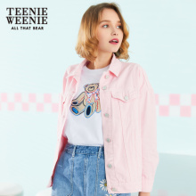 Teenie Weenie小熊2018夏装新款女装短款牛仔外套TTJE82301D图片