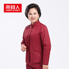 南极人羽绒内胆女修身轻薄上衣中老年人妈妈装长袖短款保暖羽绒服图片