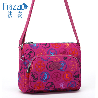 Frazzil/法姿休闲斜挎包女轻便潮流单肩挎包时尚尼龙布小方包新品