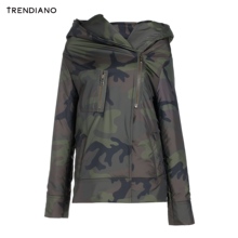 TRENDIANO女装冬装潮迷彩连帽开衫棉衣外套棉服WHC4401040图片