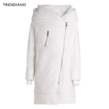 TRENDIANO女装冬装纯色连帽中长款棉衣外套棉服WHC4403210图片