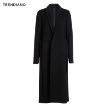 TRENDIANO女装冬装简约纯色长款羊毛呢外套大衣WHC4342140图片