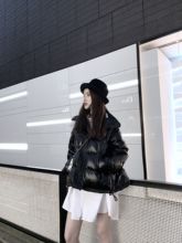 娃娃下摆显瘦羽绒服 黑色斜拉链超轻90白鸭绒韩版 CHICYOU 5折清仓
