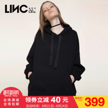 LINC金羽杰2017秋装新款时尚简约宽松连帽套头卫衣女7351522图片