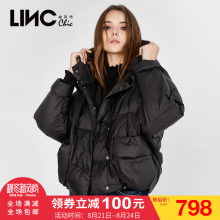 LINC金羽杰2018秋新款立领面包廓形轻薄羽绒服女短款宽松8333130图片