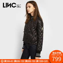 LINC 金羽杰2018秋装新款时尚棒球领95绒轻薄羽绒服女短款8313139图片