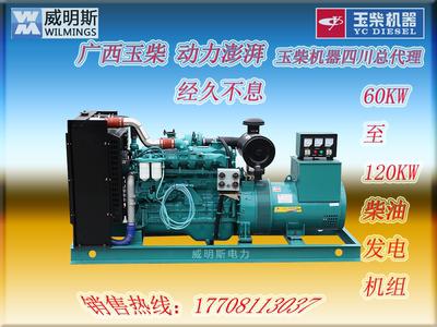 四川玉柴70kw100千瓦120KW柴油发电机组无刷全铜厂家直销 威明斯