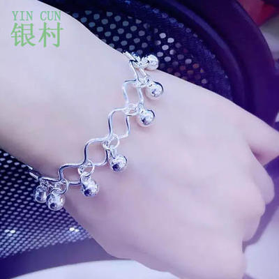 正品银手环999纯银女