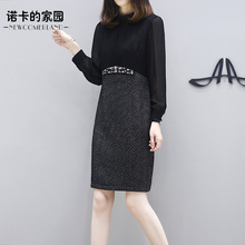 诺卡的家园胖mm秋款女装2018新款女韩版腰粗遮肚子洋气大码连衣裙图片