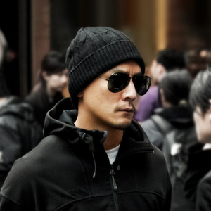 帽子男士冬天毛线帽青年套头帽秋冬季加厚保暖