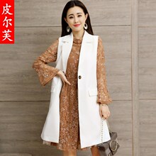 马甲女装春秋季中长款韩版2018新款修身显瘦无袖西装马夹外套图片