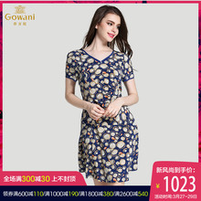 乔万尼品牌夏季新品专柜同款桑蚕丝大波点宽松真丝拼接连衣裙女夏图片