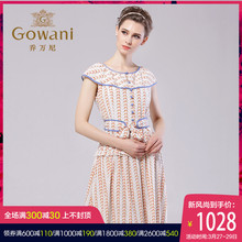 乔万尼夏季小鸟印花披肩桑蚕丝中裙通勤简约真丝宽松连衣裙短袖图片