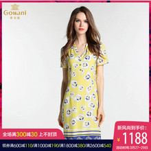 乔万尼夏季清仓女装真丝休闲印花修身显瘦裙子桑蚕丝连衣裙女图片