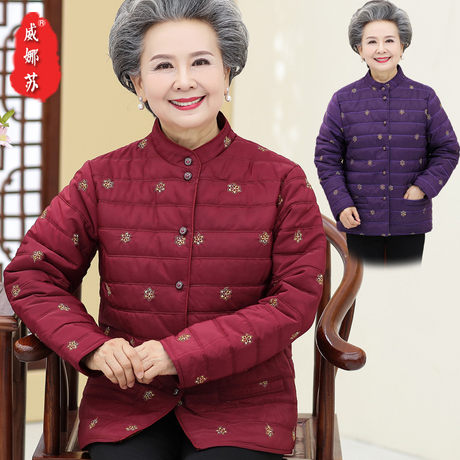 中老年人小棉衣服女奶奶装内穿妈妈薄棉袄冬装外套短款羽绒棉内胆商品大图