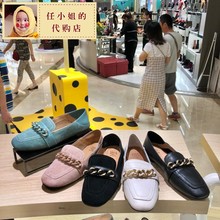专柜正品国内代购TATA/他她2018秋款平底金属乐福女单鞋S3008D