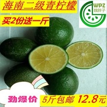 海南青黄柠檬二级果5斤仅需16.8元 新鲜青柠檬当季水果皮薄多汁