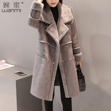 皮毛一体chic羊羔毛外套女装棉衣服2018新款女冬季加厚中长款棉袄图片