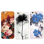 6p手机套7plus外壳防摔新款 5se 韩国复古牡丹花iphone4s