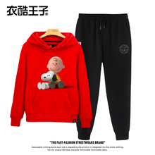 衣酷王子史努比卫衣女韩版ins秋冬加绒加厚潮流休闲两件套装长裤图片