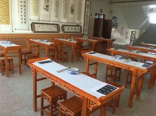 守究巫酪畏鹿攀榉ㄗ佬⊙Э巫拦学馆培训学生课桌双人课桌书画桌