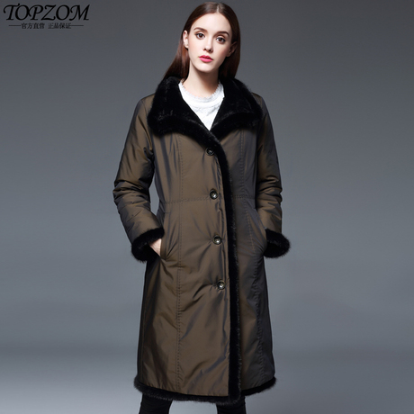 2017新款女装尼克服羊皮毛一体内胆羊剪绒皮草外套派克大衣商品大图