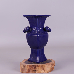 宋柴窑霁蓝釉花瓶仿古瓷器古董古玩旧货老物件书桌摆件民间收藏品