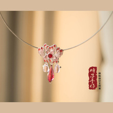 鲽粉 蜂子手作 原创古风璎珞项圈烧蓝汉服配饰可日常捷克琉璃创意