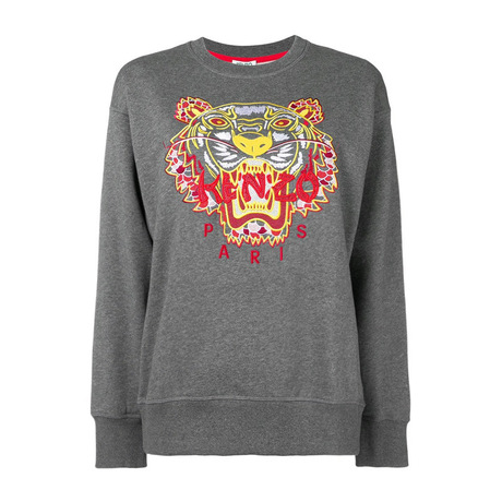 KENZO 高田贤三2018秋冬新款灰色虎头刺绣套头卫衣女4XU 2SW740商品大图