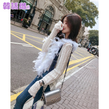 韩语琳秋冬装2018新款女装韩版修身圆领套头白色打底上衣长袖毛衣图片