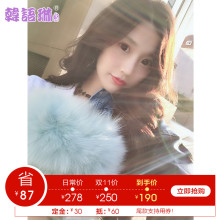 韩语琳秋冬2018新款女装韩版修身皮衣皮夹克牛仔拼接短款长袖外套图片
