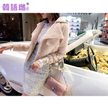 韩语琳新款外套2018韩版秋冬女装时尚气质长袖宽松毛呢短款外套女图片