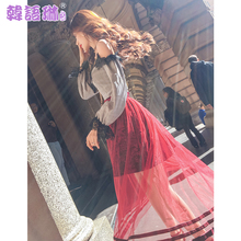 韩语琳秋季性感蕾丝衫2018女装新款韩版露肩修身吊带小衫长袖上衣图片