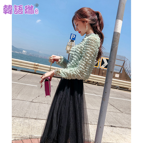 韩语琳秋装小衫2018新款女装韩版气质修身圆领长袖T恤打底女上衣商品大图