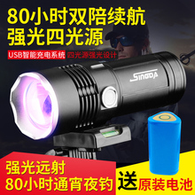 夜钓灯钓鱼灯紫光台钓超亮氙气大功率鱼灯蓝光电筒强光1000W夜光