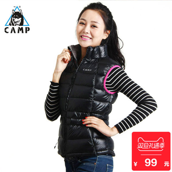 意大利Camp户外羽绒服马甲 女款冬装背心 韩版修身轻薄透气防风