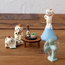 旅猫三毛猫树脂摆件三毛小篮子小摆件 ZAKKA decole 和风日本风格
