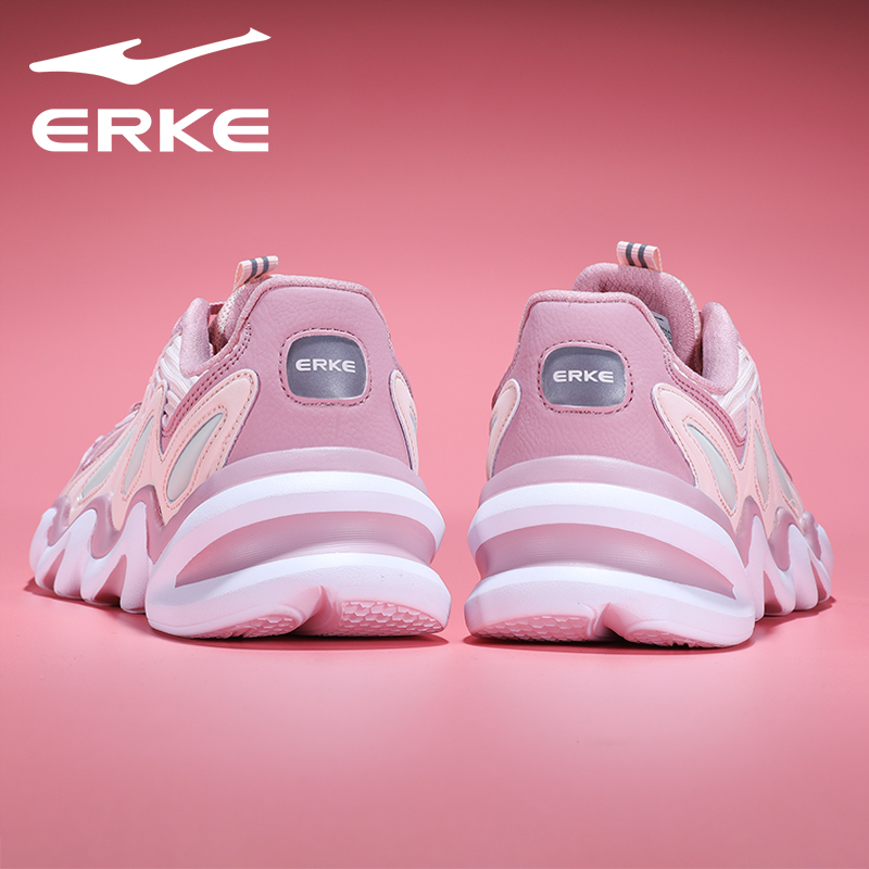 ERKE Sports Shoes Women's Shoes 2019 Autumn/Winter New Official Website Flagship Breathable Daddy Shoes Fashion Casual Running Shoes