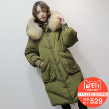 yaloo/雅鹿羽绒服女中长款 新款冬季韩版过膝连帽加厚潮图片